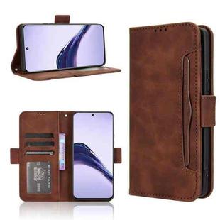 For Realme 13+ 5G Global Skin Feel Calf Texture Card Slots Leather Phone Case(Brown)