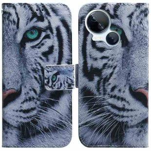 For Tecno Spark 10 5G Coloured Drawing Flip Leather Phone Case(Tiger)