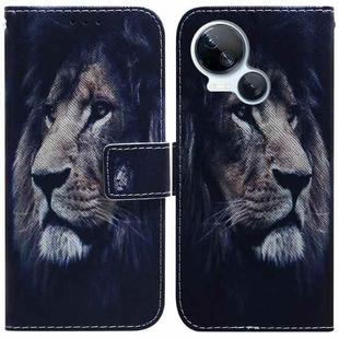 For Tecno Spark 10 5G Coloured Drawing Flip Leather Phone Case(Lion)