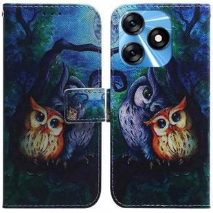 For Tecno Spark 10 / Spark 10C Coloured Drawing Flip Leather Phone Case(Oil Painting Owl)