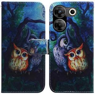 For Tecno Camon 20 Pro 4G / 20 Coloured Drawing Flip Leather Phone Case(Oil Painting Owl)
