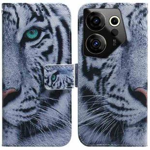 For Tecno Camon 20 Premier 5G Coloured Drawing Flip Leather Phone Case(Tiger)