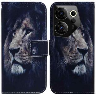 For Tecno Camon 20 Premier 5G Coloured Drawing Flip Leather Phone Case(Lion)