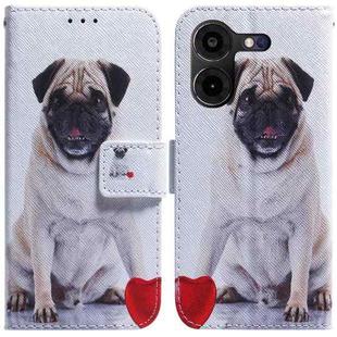 For Tecno Pova 5 Pro Coloured Drawing Flip Leather Phone Case(Pug)