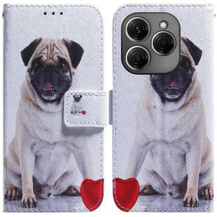 For Tecno Spark 20 Pro Coloured Drawing Flip Leather Phone Case(Pug)