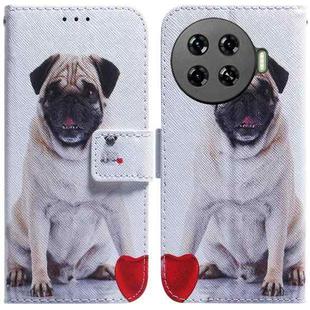 For Tecno Spark 20 Pro+ 4G Coloured Drawing Flip Leather Phone Case(Pug)