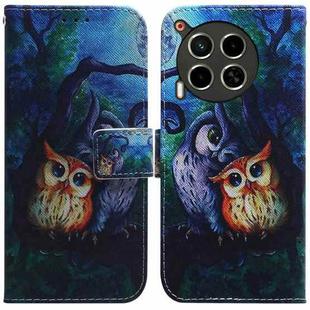 For Tecno Camon 30 4G / 30 5G CL6 CL7 Coloured Drawing Flip Leather Phone Case(Oil Painting Owl)