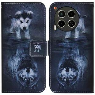 For Tecno Camon 30 4G / 30 5G CL6 CL7 Coloured Drawing Flip Leather Phone Case(Wolf and Dog)