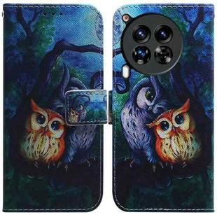 For Tecno Camon 30 Premier 5G Coloured Drawing Flip Leather Phone Case(Oil Painting Owl)