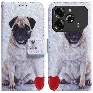 For Tecno Pova 6 Pro / Pova 6 Coloured Drawing Flip Leather Phone Case(Pug)