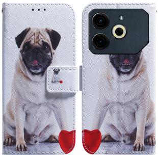 For Tecno Pova 6 Neo Coloured Drawing Flip Leather Phone Case(Pug)
