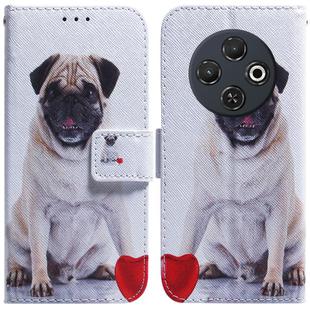 For Tecno Spark 30C Coloured Drawing Flip Leather Phone Case(Pug)