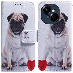 For Tecno Spark Go 1 / Pop 9 Pro Coloured Drawing Flip Leather Phone Case(Pug)