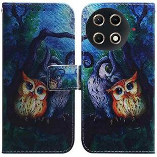 For Tecno Camon 30S / Camon 30S Pro Coloured Drawing Flip Leather Phone Case(Oil Painting Owl)