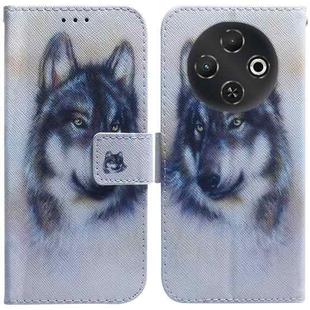 For Tecno Pop 9 5G / Spark 30C 5G Coloured Drawing Flip Leather Phone Case(White Wolf)
