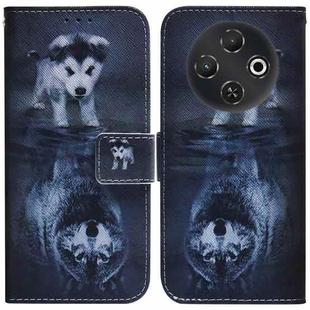 For Tecno Pop 9 5G / Spark 30C 5G Coloured Drawing Flip Leather Phone Case(Wolf and Dog)
