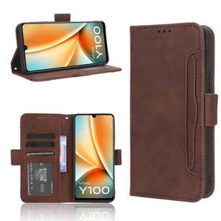 For vivo Y100 5G Skin Feel Calf Texture Card Slots Leather Phone Case(Brown)