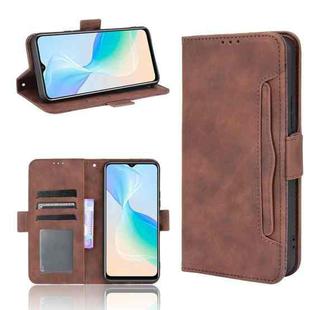 For vivo Y33T / Y33s / Y21 / Y21s Skin Feel Calf Texture Card Slots Leather Phone Case(Brown)