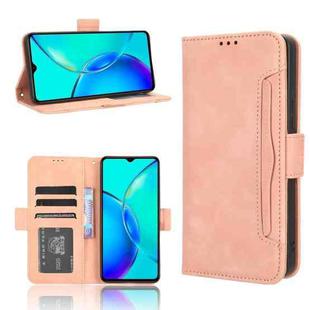 For vivo Y35+ 5G Skin Feel Calf Texture Card Slots Leather Phone Case(Pink)