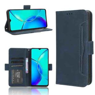 For vivo Y35+ 5G Skin Feel Calf Texture Card Slots Leather Phone Case(Blue)