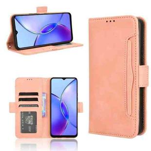 For vivo Y17s 4G Skin Feel Calf Texture Card Slots Leather Phone Case(Pink)