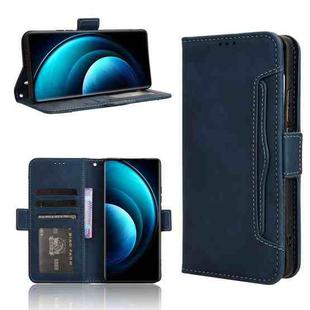 For vivo X100 5G Skin Feel Calf Texture Card Slots Leather Phone Case(Blue)