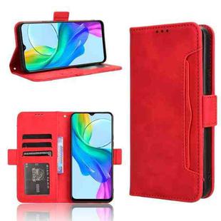 For vivo Y03 4G Skin Feel Calf Texture Card Slots Leather Phone Case(Red)