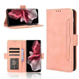 For vivo V30e 5G Skin Feel Calf Texture Card Slots Leather Phone Case(Pink)