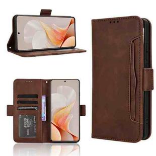 For vivo S19 5G Skin Feel Calf Texture Card Slots Leather Phone Case(Brown)