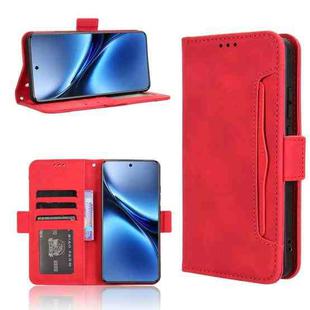 For vivo X200 Pro 5G Skin Feel Calf Texture Card Slots Leather Phone Case(Red)