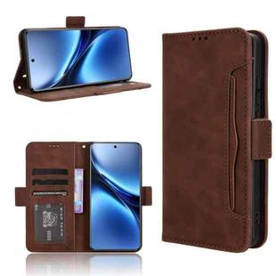 For vivo X200 Pro 5G Skin Feel Calf Texture Card Slots Leather Phone Case(Brown)
