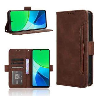 For vivo Y19s 4G Skin Feel Calf Texture Card Slots Leather Phone Case(Brown)