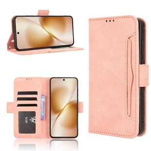 For vivo X200s 5G Skin Feel Calf Texture Card Slots Leather Phone Case(Pink)