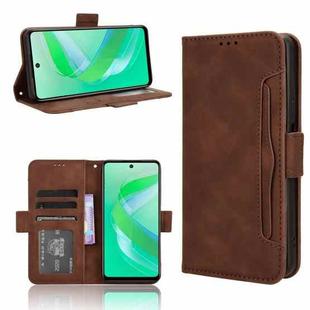 For Infinix Smart 8 Skin Feel Calf Texture Card Slots Leather Phone Case(Brown)