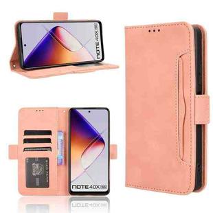 For Infinix Note 40X 5G Skin Feel Calf Texture Card Slots Leather Phone Case(Pink)