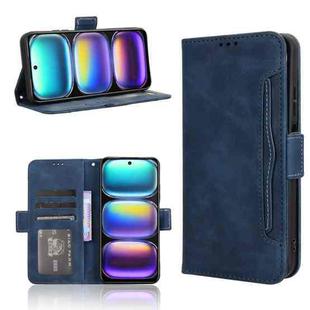 For Infinix Hot 50 5G Skin Feel Calf Texture Card Slots Leather Phone Case(Blue)