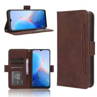For Tecno Camon 20 Pro Skin Feel Calf Texture Card Slots Leather Phone Case(Brown)