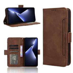 For Tecno Pova 5 Pro Skin Feel Calf Texture Card Slots Leather Phone Case(Brown)