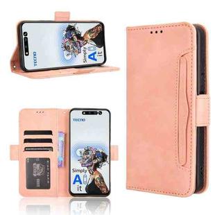 For Tecno Pova 6 Neo 5G / Spark 30 5G Skin Feel Calf Texture Card Slots Leather Phone Case(Pink)