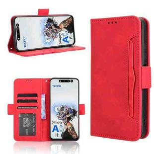 For Tecno Pova 6 Neo 5G / Spark 30 5G Skin Feel Calf Texture Card Slots Leather Phone Case(Red)