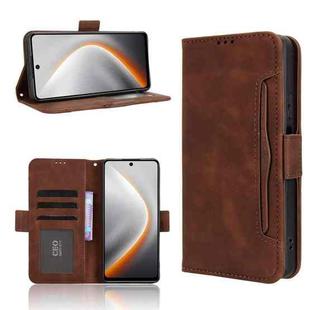 For Tecno Pova 7 4G Skin Feel Calf Texture Card Slots Leather Phone Case(Brown)