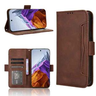 For Google Pixel 9 Pro Skin Feel Calf Texture Card Slots Leather Phone Case(Brown)