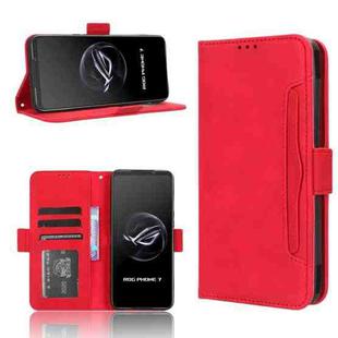 For ASUS ROG Phone 7 Skin Feel Calf Texture Card Slots Leather Phone Case(Red)