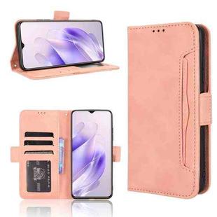 For Oukitel C37 Skin Feel Calf Texture Card Slots Leather Phone Case(Pink)