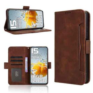 For Oukitel C65 / C65 Pro Skin Feel Calf Texture Card Slots Leather Phone Case(Brown)
