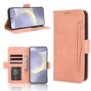 For Samsung Galaxy S24+ 5G Skin Feel Calf Texture Card Slots Leather Phone Case(Pink)