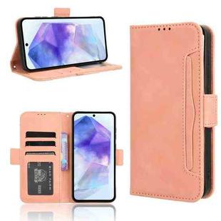 For Samsung Galaxy A35 5G Skin Feel Calf Texture Card Slots Leather Phone Case(Pink)