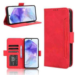For Samsung Galaxy A35 5G Skin Feel Calf Texture Card Slots Leather Phone Case(Red)