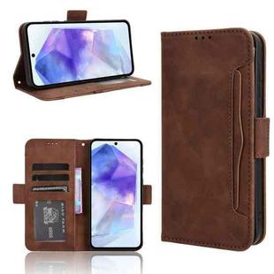 For Samsung Galaxy A35 5G Skin Feel Calf Texture Card Slots Leather Phone Case(Brown)