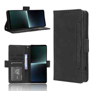 For Sony Xperia 1 V Skin Feel Calf Texture Card Slots Leather Phone Case(Black)